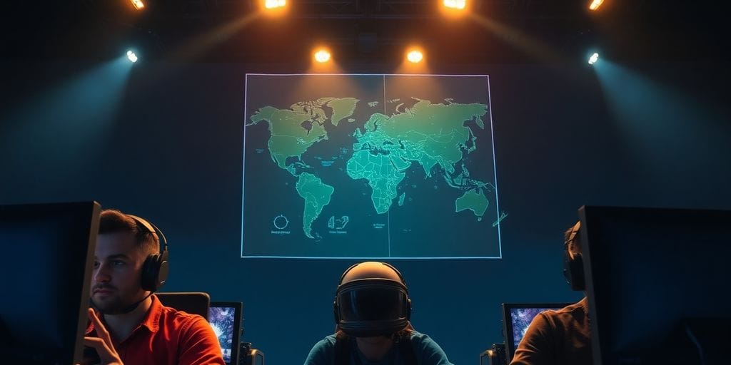 Esport athletes competing in a PUBG game.