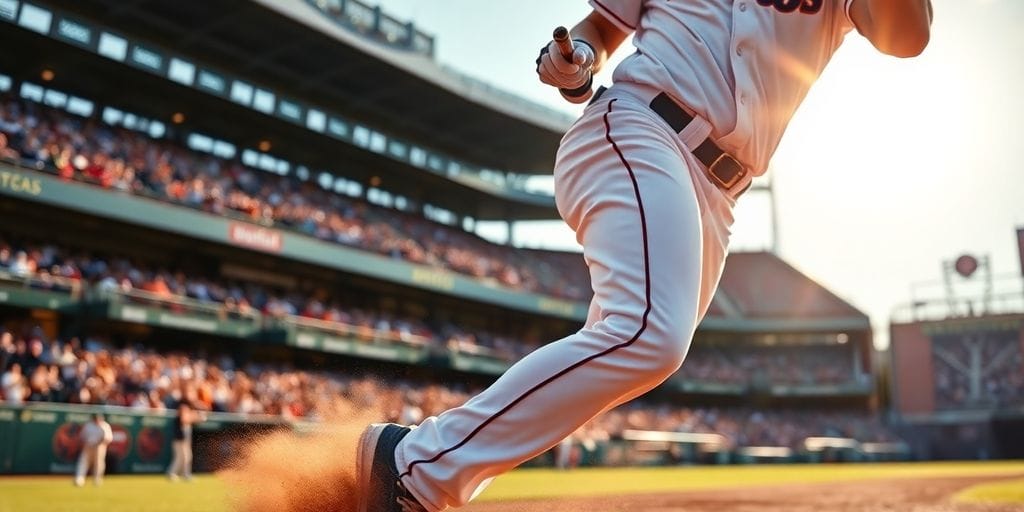 Baseball players on field, illustrative game feeling.