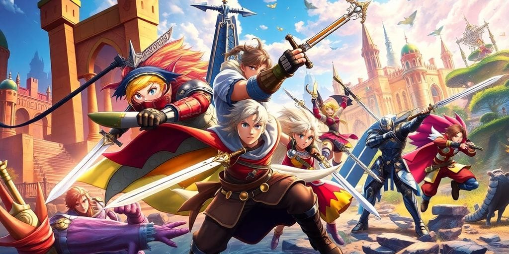 Epic PlayStation RPG heroes in fantasy settings.