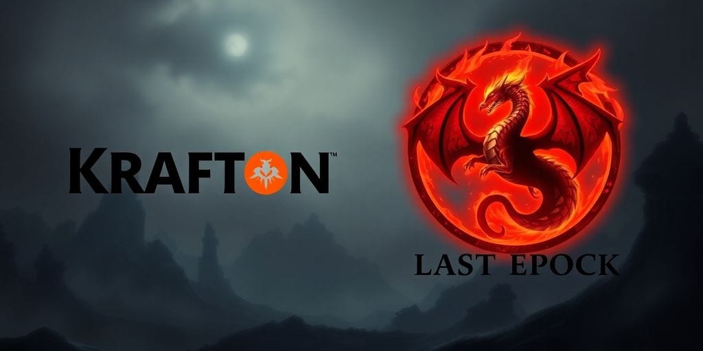 Krafton logo next to a stylized Last Epoch dragon emblem.