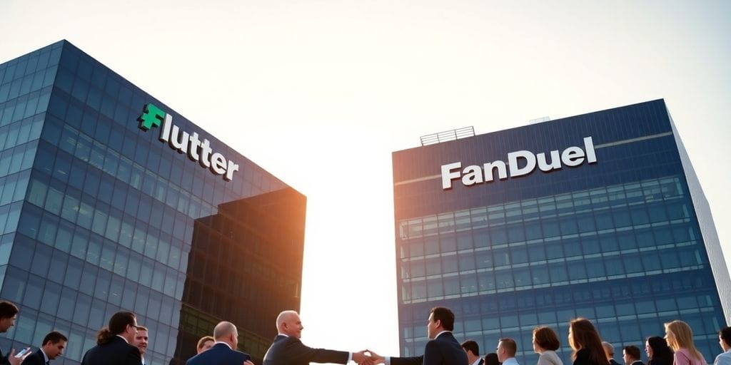 Two companies joining hands, celebrating acquisition.