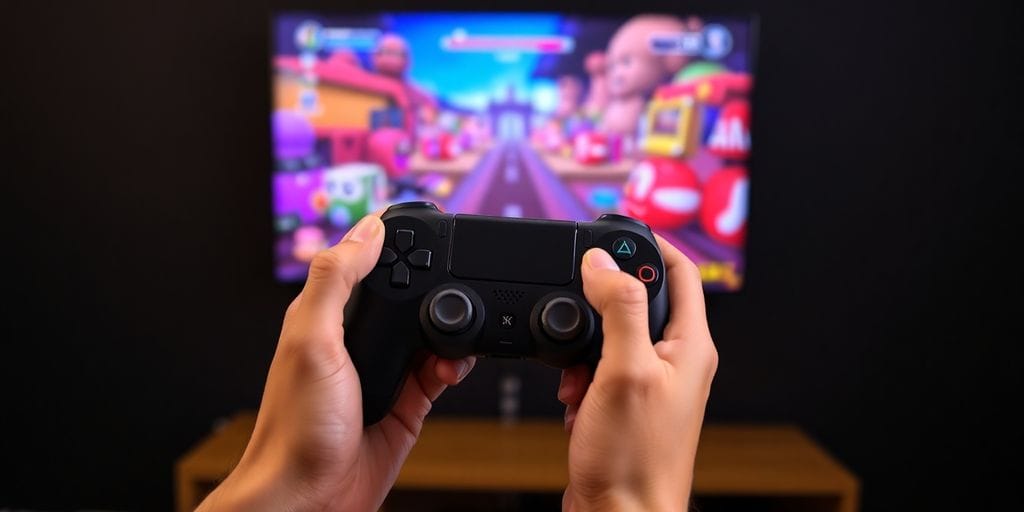 Person playing video game, Netflix logo visible