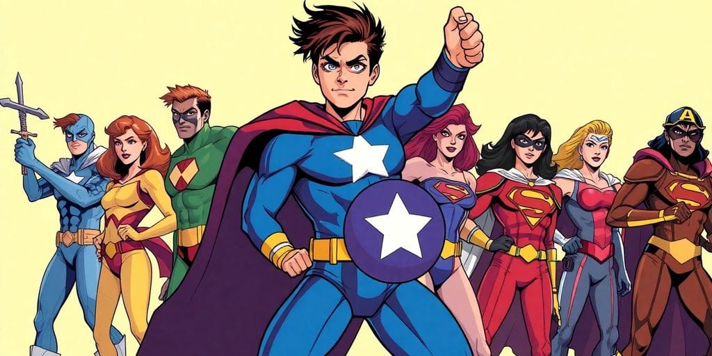 Superhero team ready for action.