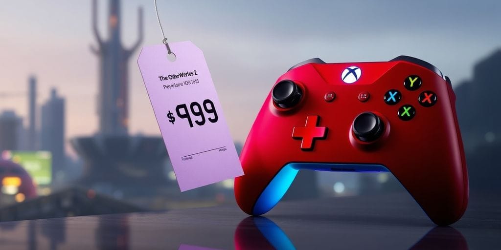 Xbox logo price tag lowered on video game.