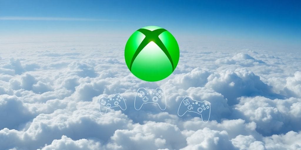 Xbox logo over cloudscape