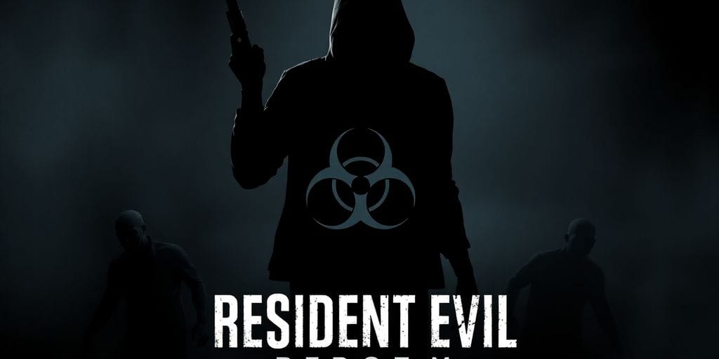 Resident Evil reboot movie poster with zombie and biohazard symbol.