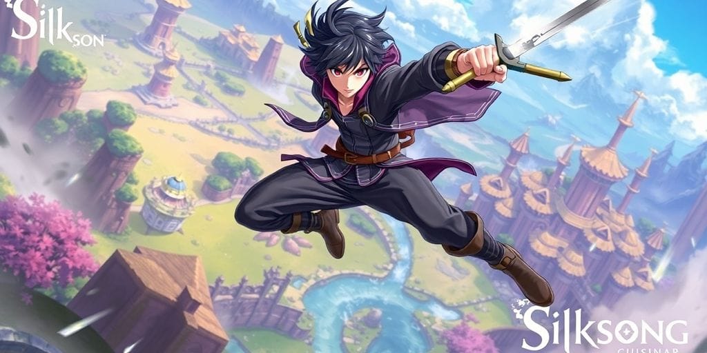 Hollow Knight Silksong character in action.