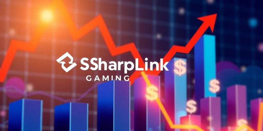 SharpLink Gaming stock chart with upward trend.