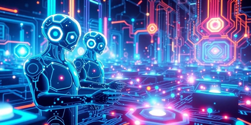 AI agents interacting with blockchain game elements.