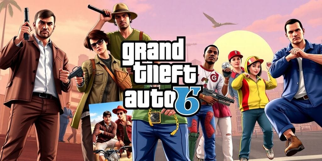 GTA 6 characters and classic game elements.