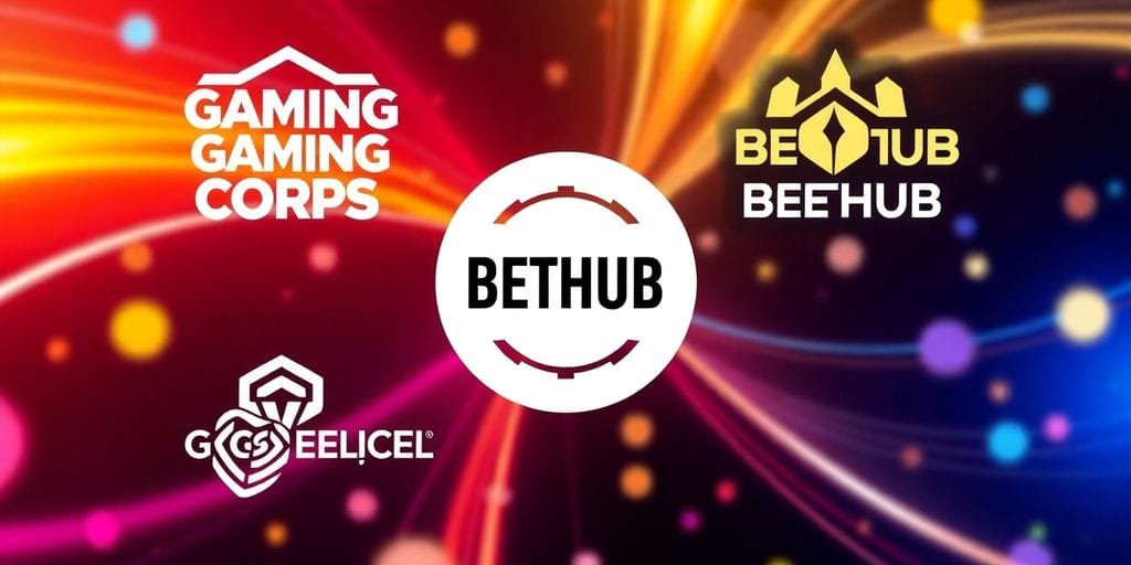 Gaming Corps and BETHUB logos merging.