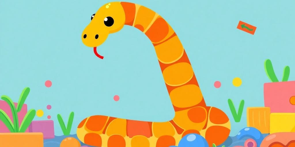 Snake game on a colorful Google Doodle.
