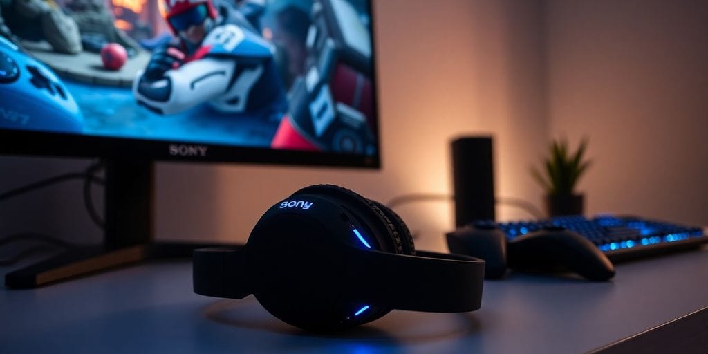 Sony InZone gaming headset and monitor.