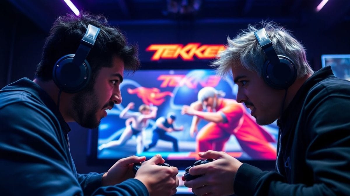 Pakistani Tekken champions in intense match.