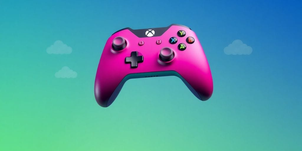 Xbox controller with cloud gaming visuals