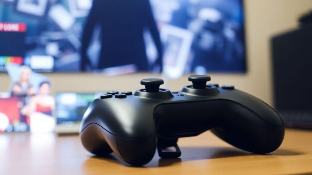 Video game controller with blurred background