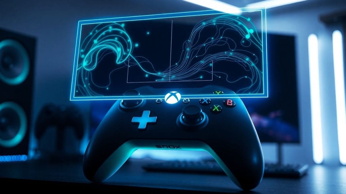 Gaming Copilot AI interface over Xbox controller.