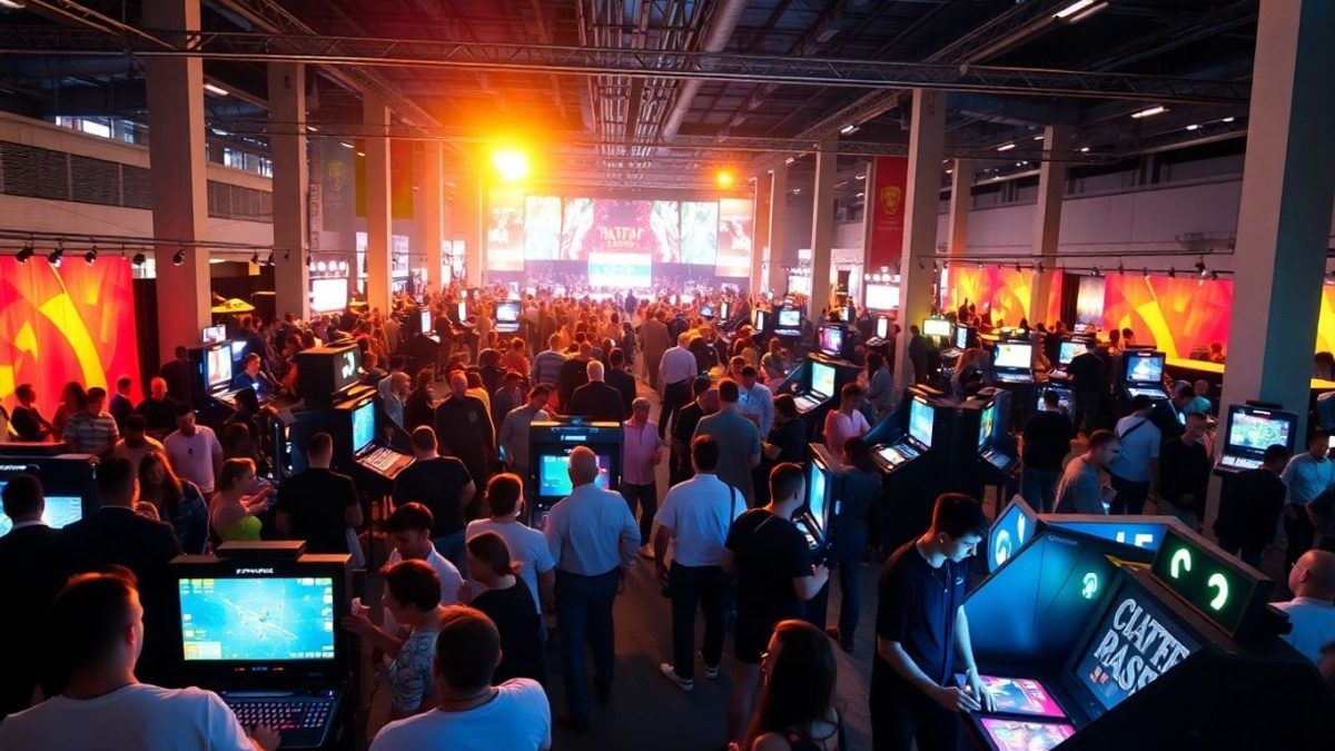 GDC Festival of Gaming with energetic attendees and interactive setups.