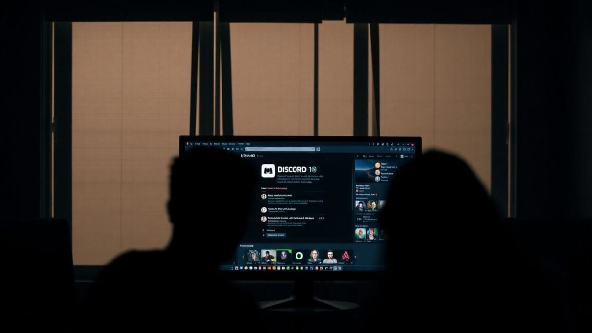 Computer screen with Discord and gaming visuals.