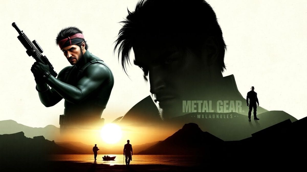 Metal Gear Solid characters and game environments collage.