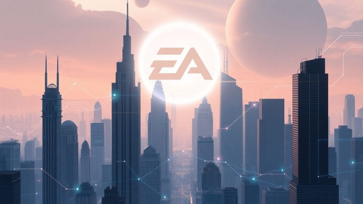 EA logo above a futuristic city