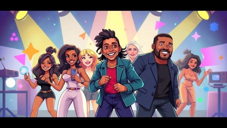Entertainment Tonight cast members in a game-like setting.
