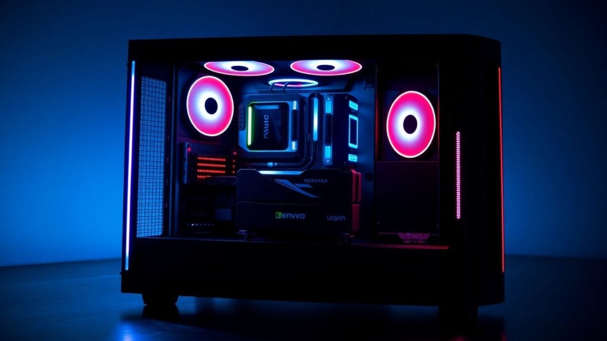 Lenovo Legion gaming PC with RTX 5090 graphics card.