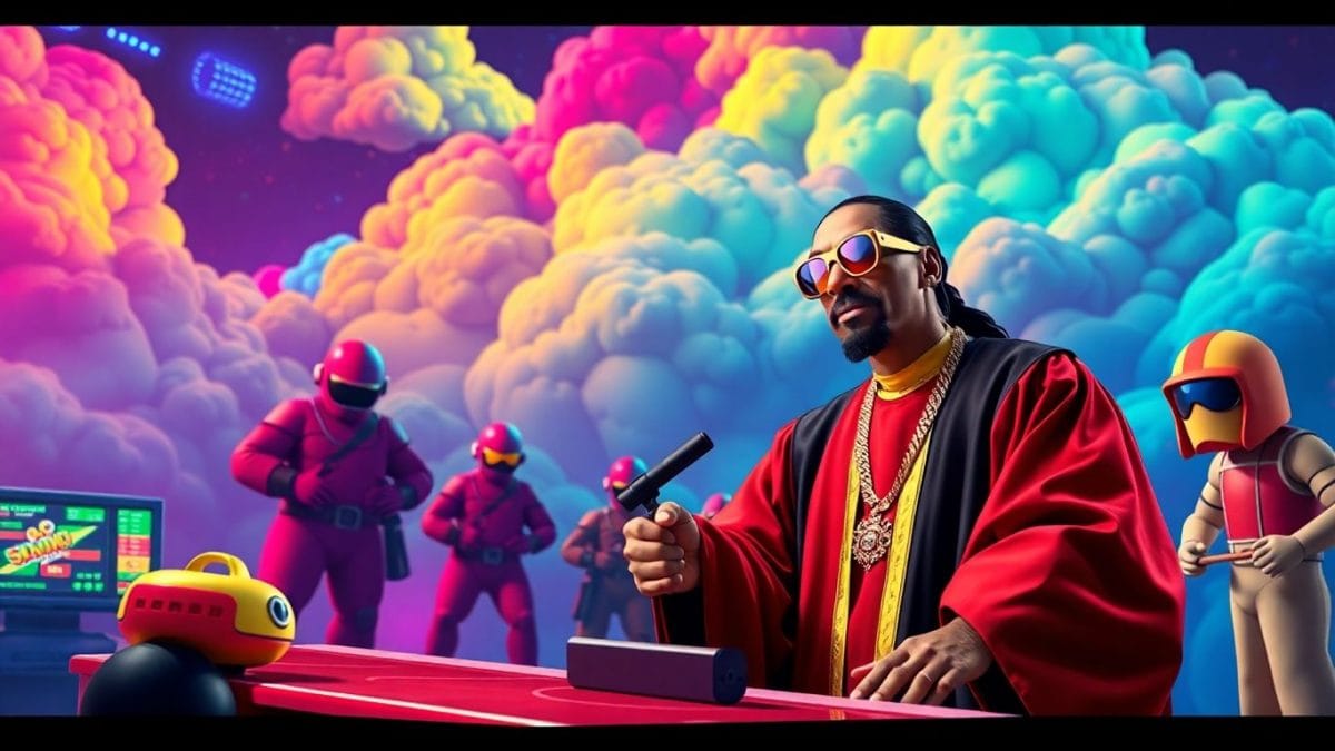 [Snoop Dogg] as judge in colorful gaming scene