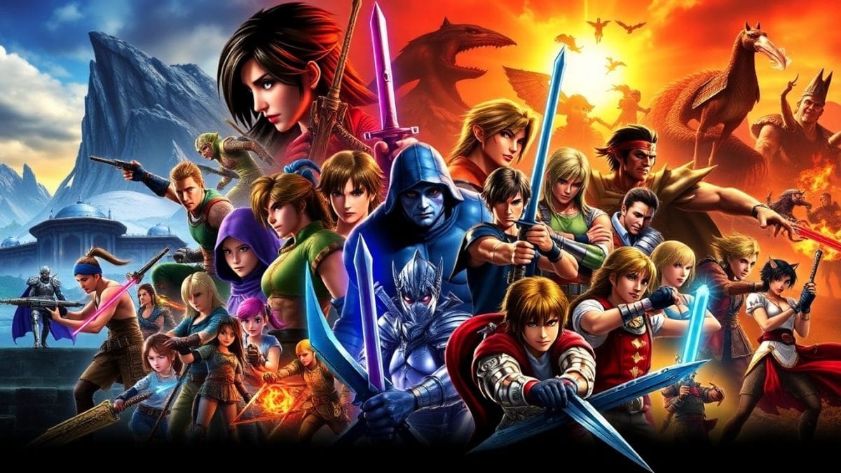 Iconic PS2 RPG characters and game worlds collage.