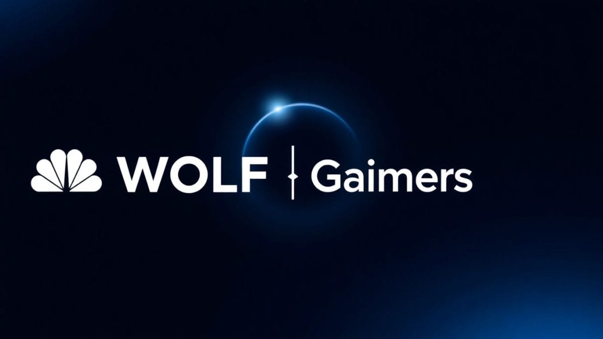 Wolf Games and NBCUniversal logos merge in a partnership announcement.