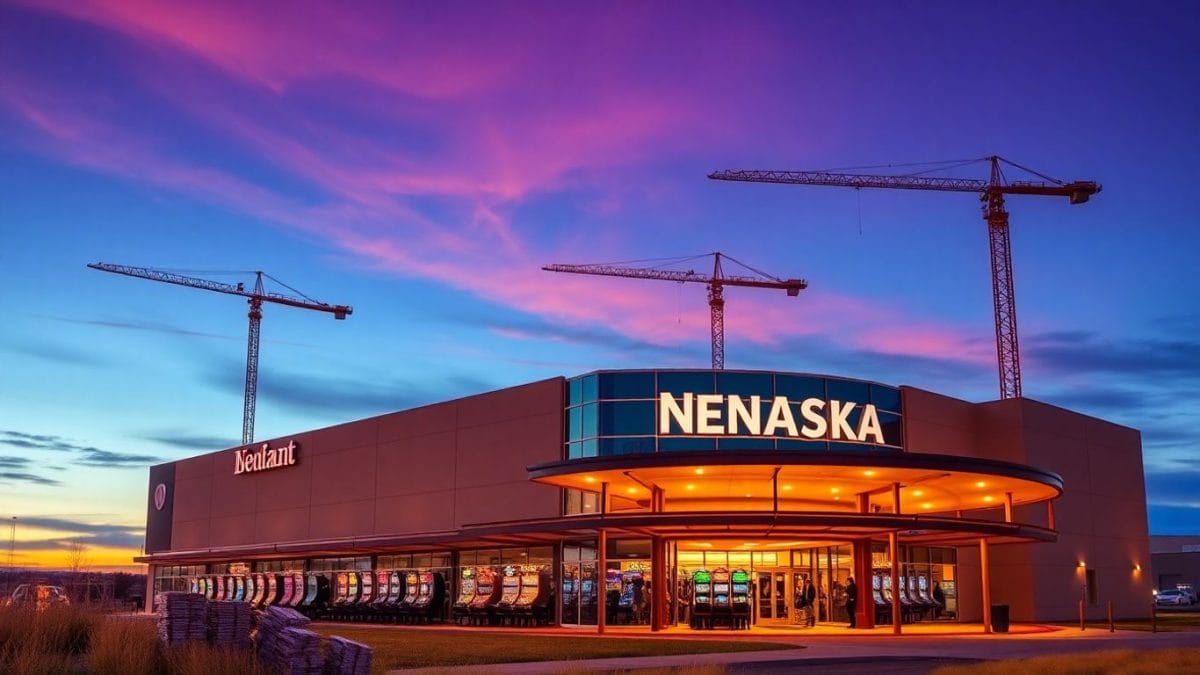Modern Nebraska casino under construction with casino elements