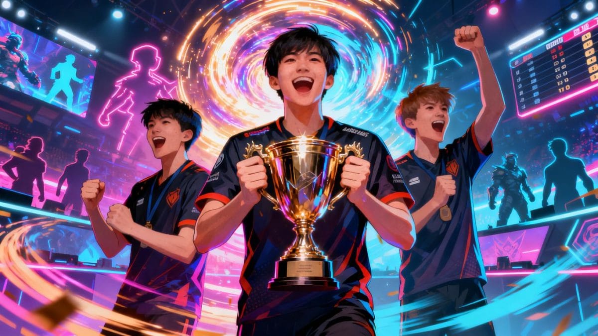 MSI 2025 esports tournament winners celebrating with trophies.