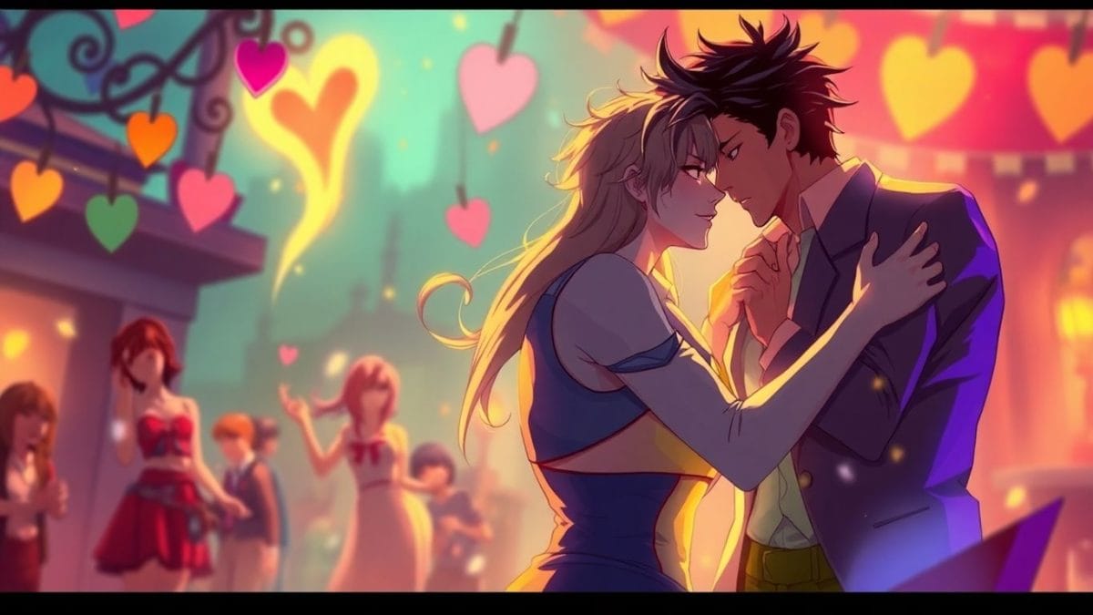 Dramatic illustration of reality TV drama and romance.