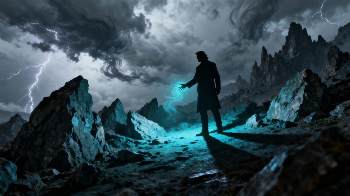 Death Stranding 2 character in a desolate landscape.