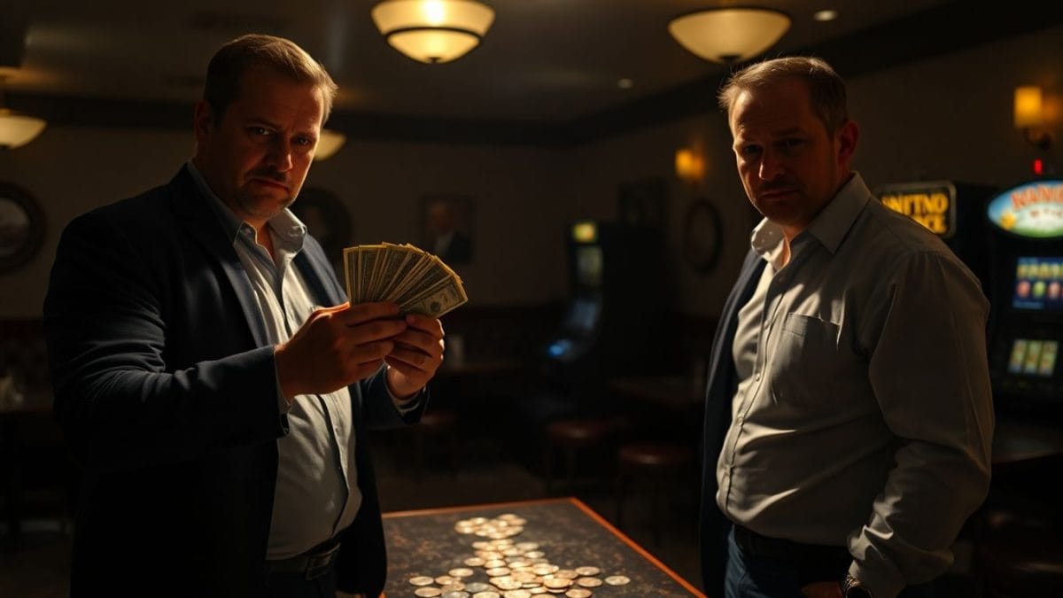 Men accused of gaming fraud with cash and machine.