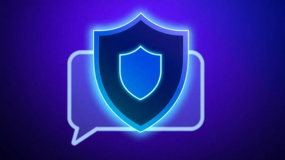 Roblox child safety shield over chat interface.