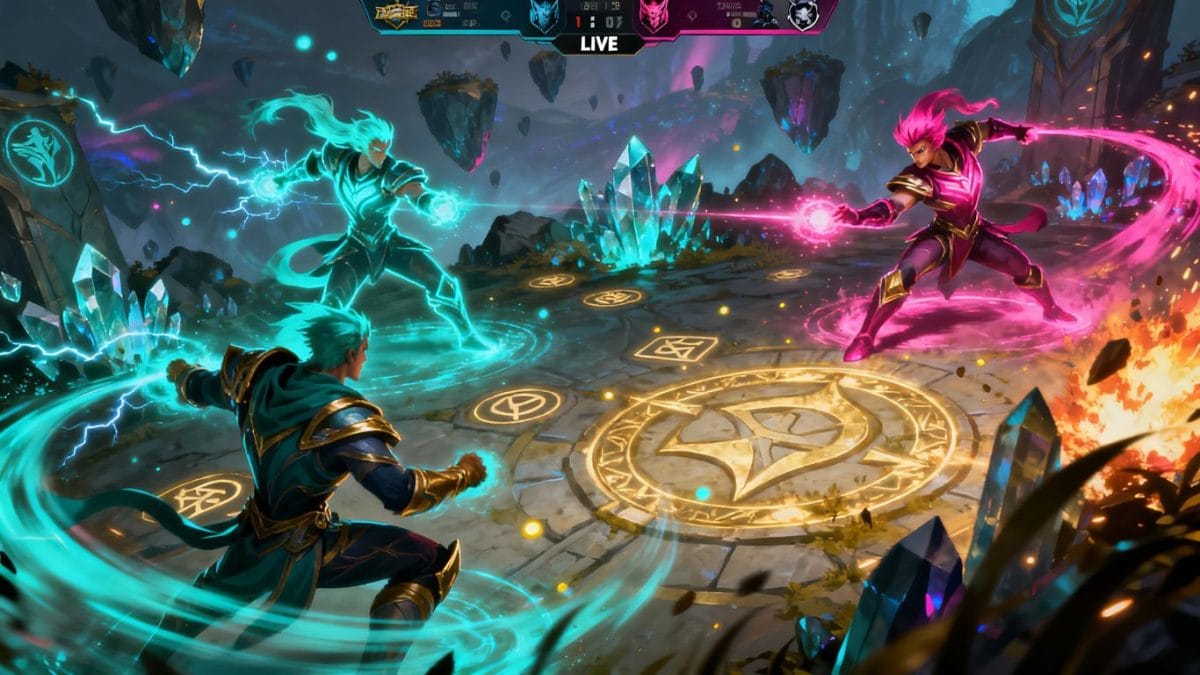 League of Legends champions in epic battle, live stream action.