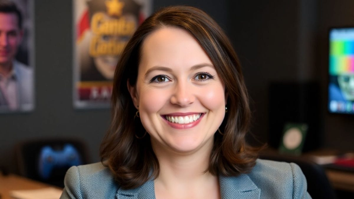 Portrait of Rebecca Heineman, transgender gaming pioneer.