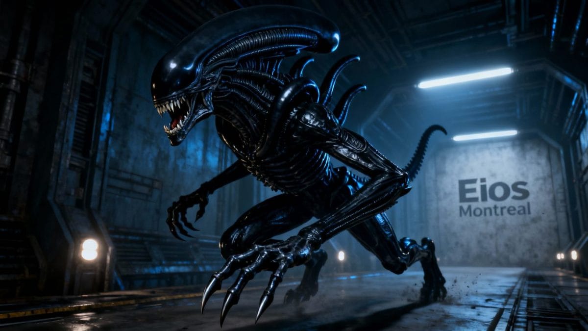 Alien Xenomorph and Eidos Montreal logo for new AAA game.