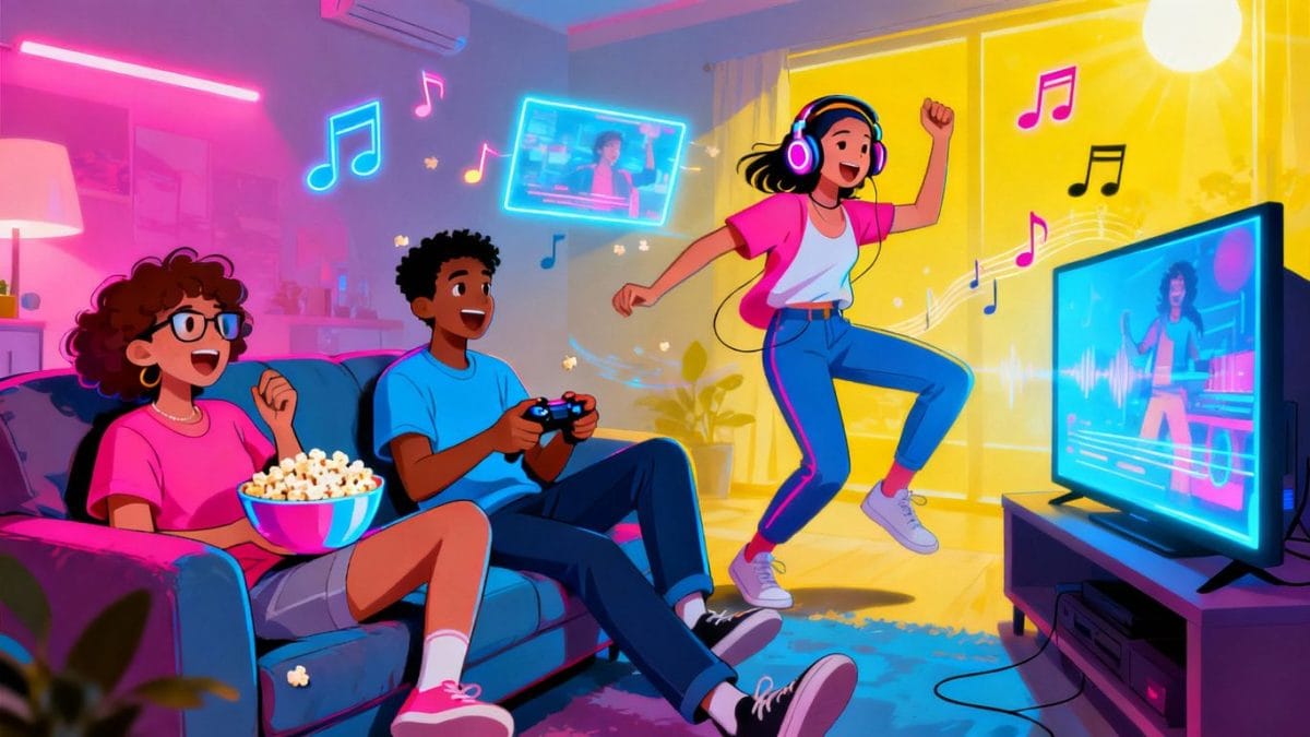 People enjoying diverse forms of entertainment in a game-like setting.