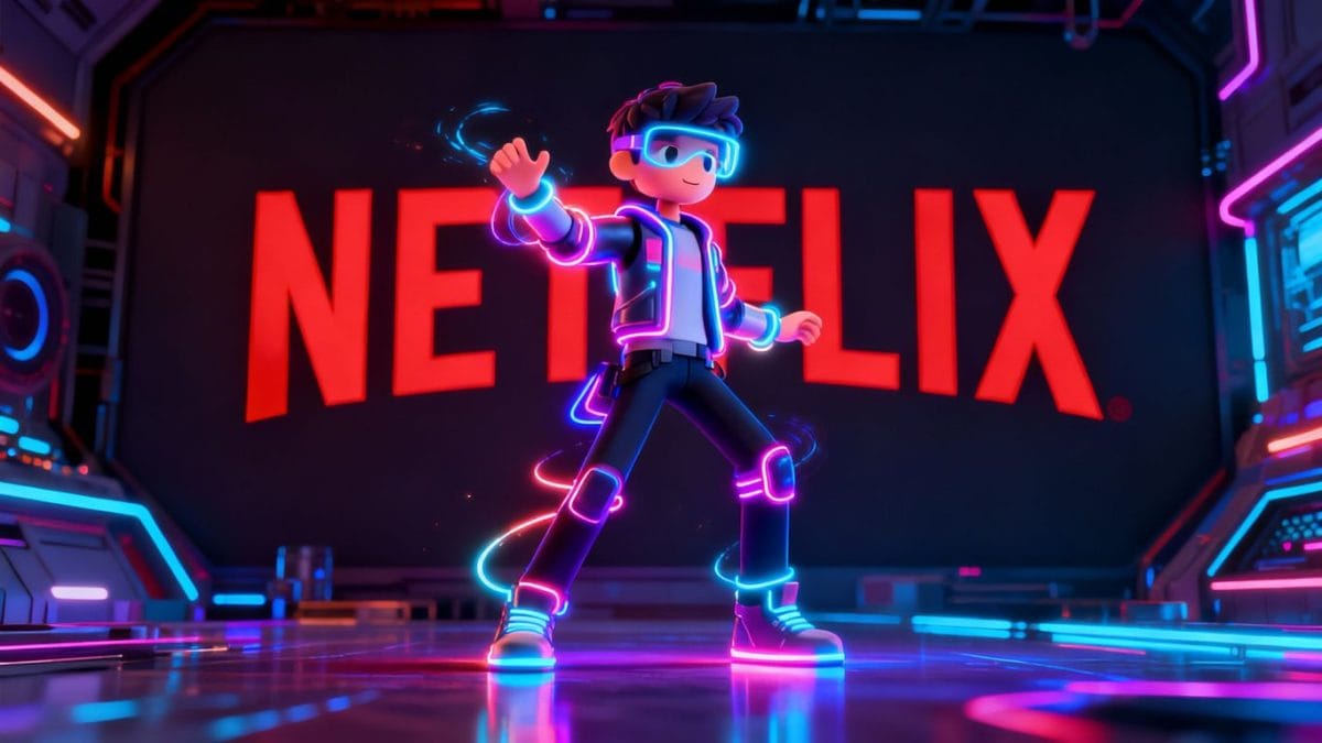 Netflix logo with Ready Player Me avatar.