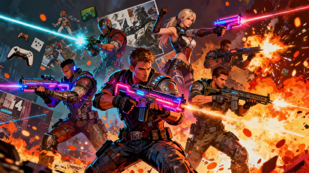 Collage of memorable video game characters and action scenes from 2014.