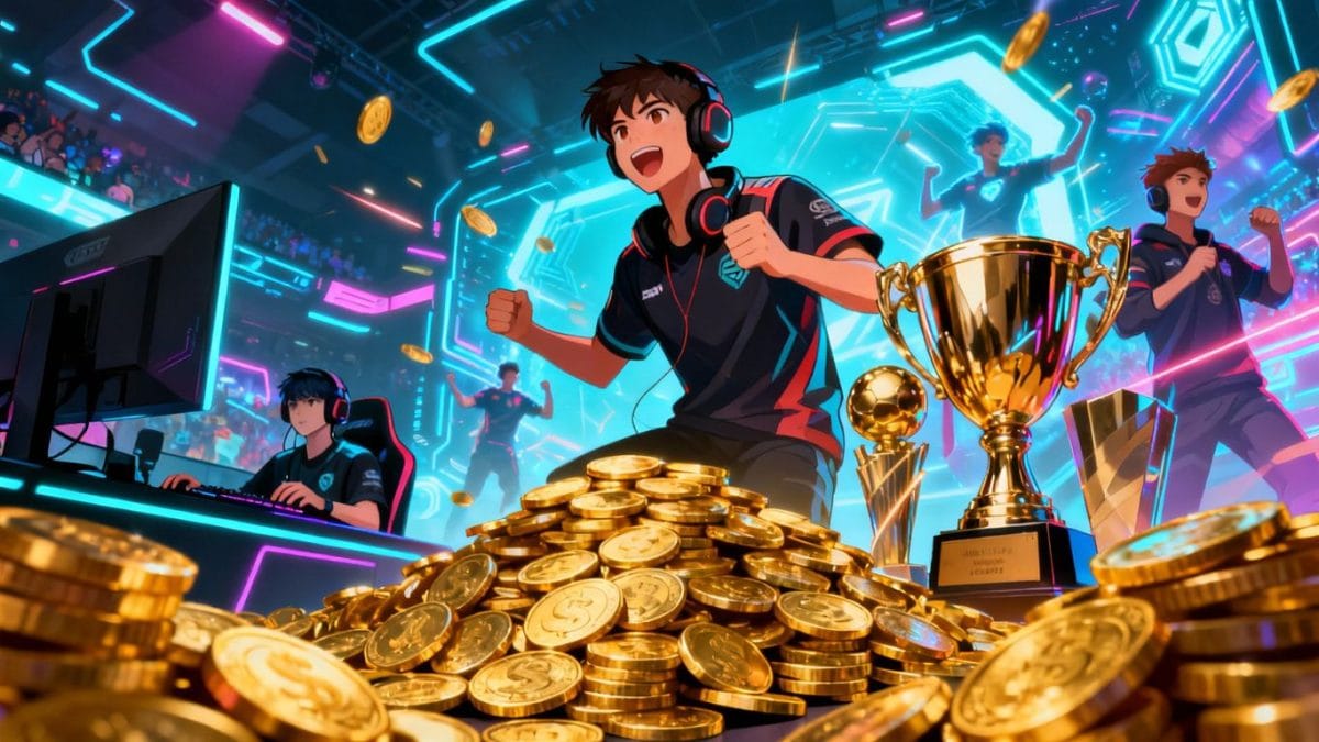 Esports prize pools and top earnings illustration