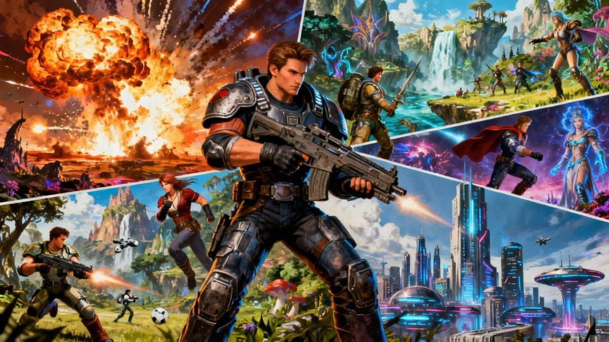 Collage of classic 2004 video game characters and scenes.