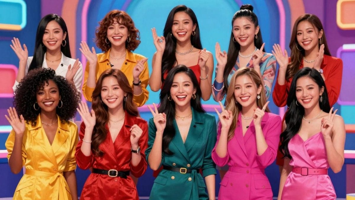 Entertainment Tonight hostesses smiling in a colorful studio setting.