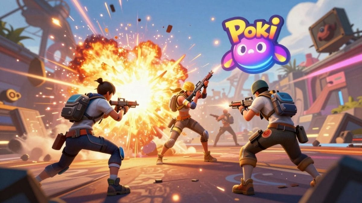 Poki Free Fire game characters in action