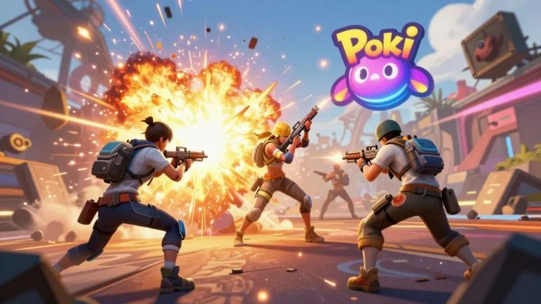 Poki Free Fire game characters in action