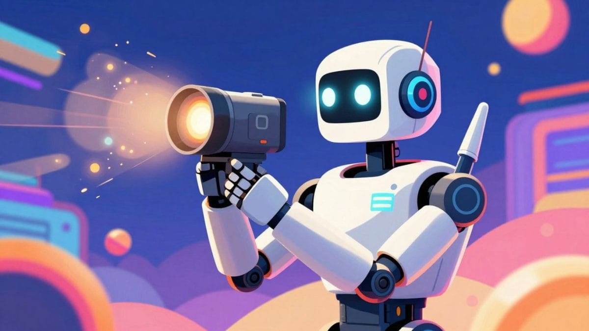 Robot with video camera, creative AI tools