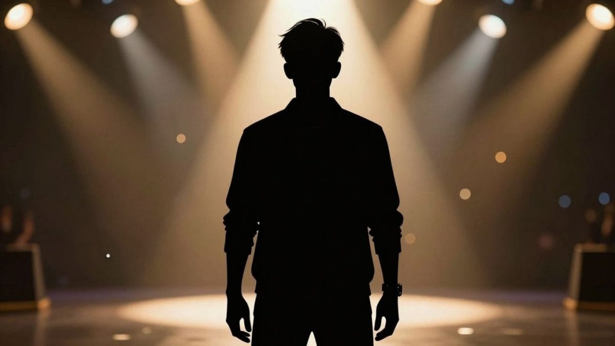 Parent behind celebrity silhouette, game style.