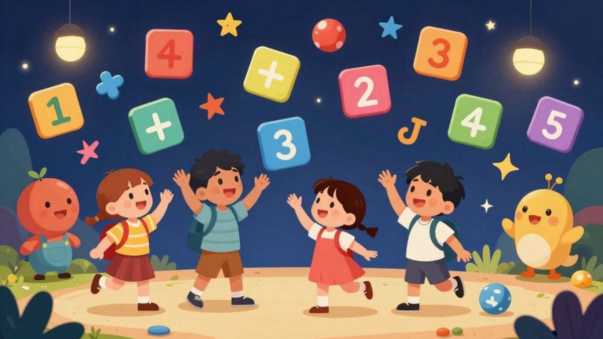 Children playing a fun math adventure game.